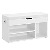 VASAGLE Schuhbank mit Sitzfläche, Sitzbank mit Stauraum,...
