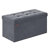 SONGMICS Sitzhocker mit Stauraum, klappbare Sitzbank, 38 x...