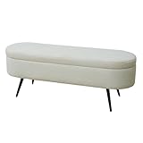 SVITA IVY Sitzbank mit Teddystoff Ottomane Sitzhocker mit...