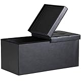 Casaria® Sitzbank mit Stauraum 80x40x40cm Schwarz Deckel...