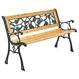 Juskys Gartenbank Venezia - 2-Sitzer Holzbank mit Armlehnen...