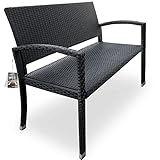 Casaria® Gartenbank Wetterfest Polyrattan UV-beständig...