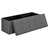 SONGMICS 110 cm Sitzbank mit Stauraum, klappbare Sitztruhe,...