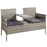 Juskys Polyrattan Gartenbank Monaco - 2-Sitzer Bank mit...
