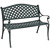 COSTWAY Gartenbank Parkbank Gusseisen, Eisenbank belastbar...