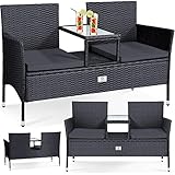 KESSER® Polyrattan Gartenbank 2-Sitzer Bank mit...
