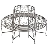 TecTake 404563 Baumbank 360° (LxBxH 164 x 164 x 89 cm)...